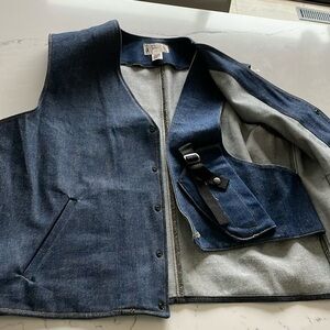 Classic Old West DENIM JEAN VEST Concealed Carry Gun Holster Made In USA Sz Xxl